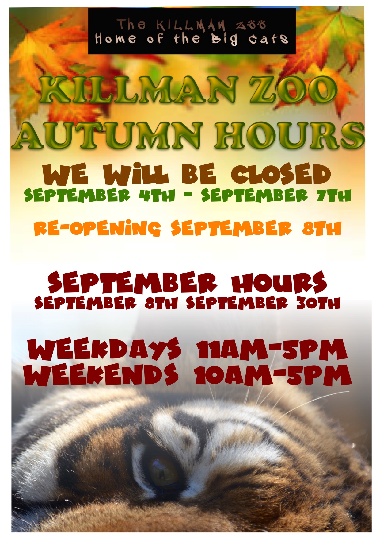 Killman Zoo | HOURS OF OPERATION